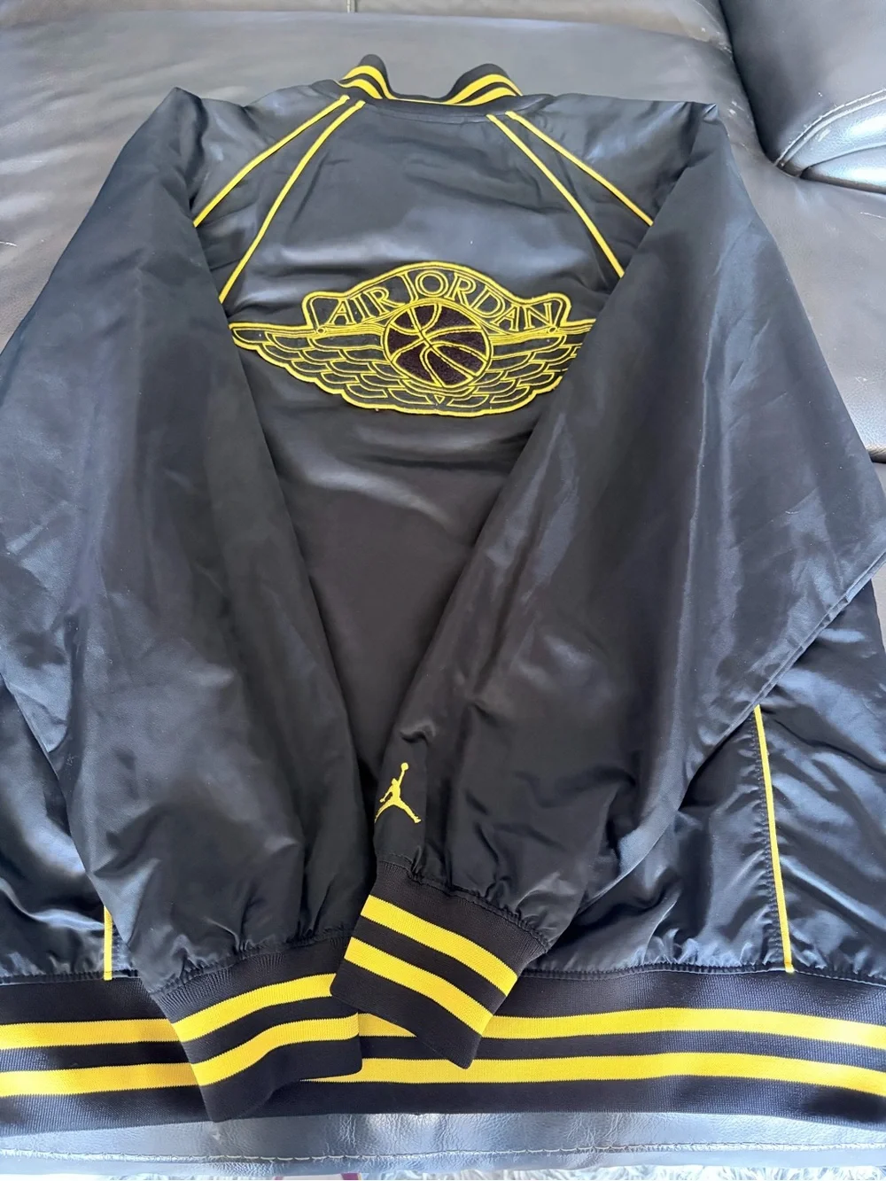 Jordan Black Bag with Yellow Stripe Trim